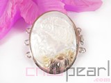 white and black oval shell clasp wholesale
