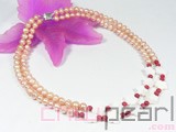 7-8mm freshwater pearl necklace with corals and shells