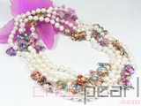 white 7-8mm freshwater pearl necklace wholesale