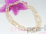 7-8mm pink irregular freshwater pearl necklace