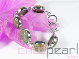 27mm green and red round gemstone bracelet