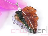 wholesale brown flower shape glaze pendant