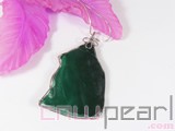 wholesale dark green irregular gemstone pendant