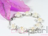 4-5mm pink bread shape freshwater pearl bracelet