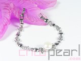 9-9.5mm white bread shape freshwater pearl bracelet