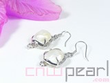 15*20mm white freshwater pearl earrings wholesale