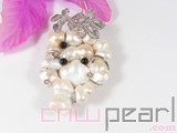 white regeneration freshwater pearl pendant with agates