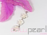white freshwater pearl pendant with shells