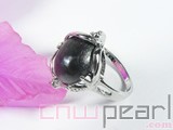 natural black freshwater pearl ring wholesale