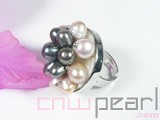 purple and black freshwater pearl ring