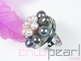 purple and black freshwater pearl ring wholesale