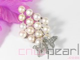8-8.5mm white freshwater pearl brooch wholesale
