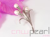 wholesale 6-7mm white rice shape freshwater pearl brooch
