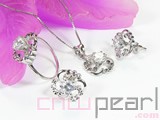 wholesale sterling silver plated rhodium set