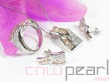 wholesale yellow sterling silver plated rhodium set