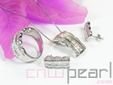 sterling silver plated rhodium set on wholesale