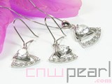triangle sterling silver plated rhodium set