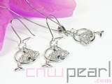 dolphin shape sterling silver plated rhodium set