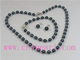 16 inch round 6-6.5mm black akoya pearl necklace wholesale