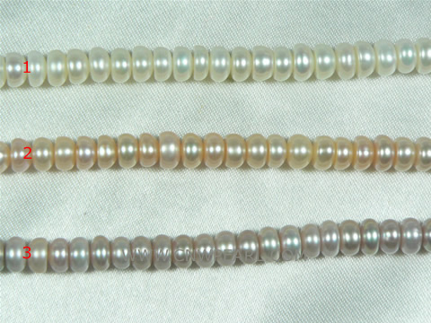 5-6mm natural white button pearl strand at a factory prices