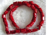 7" 10mm red column natural coral bracelet