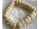 7" 13mm white drum natural coral bracelet