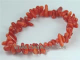 7" irregular red natural coral bracelet