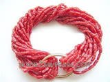 12 rows 7" 3-7mm red column natural coral bracelet