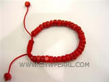 7" 8-9mm red flat natural coral bracelet