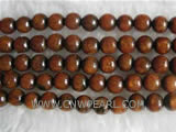 16" 8mm coffee round gold coral natural loose coral beads