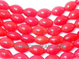 16" 15-20mm red elliptical natural loose coral beads