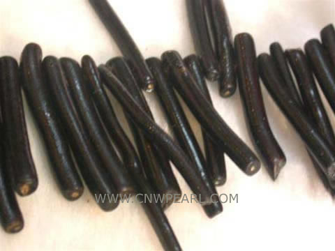 16" 6-35mm black column shape natural loose coral beads