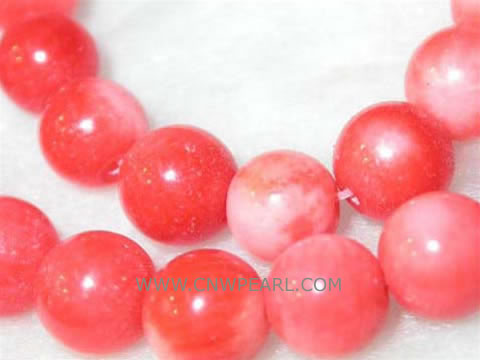 16" 10mm pink round natural loose coral beads