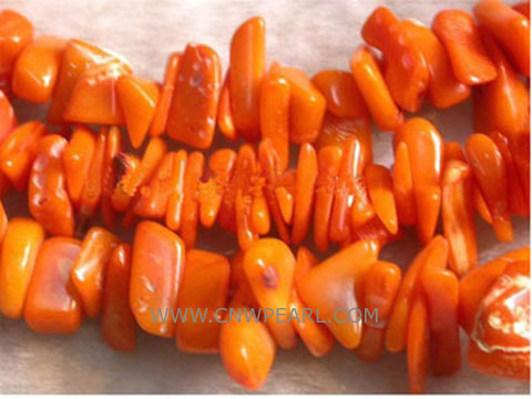 16" 5-11mm red branch shape natural loose coral strand
