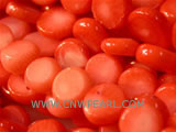 16" 3-9mm red flat natural loose coral strand