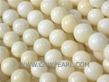 16" 6mm round white natural loose coral strand