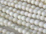 16" 3mm white round natural loose coral strand