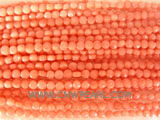 16" 3-4mm saffron yellow flat natural loose coral strand