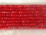 16" 6-7mm red face natural loose coral strand