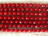 16" 6-7mm red face natural loose coral strand