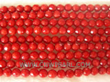 16" 4-5mm red face natural loose coral strand