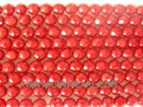 16" 5mm red face natural loose coral strand
