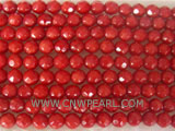 16" 5-6mm red face natural loose coral strand