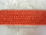 16" 5-6mm saffron yellow face natural loose coral strand