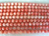 16" 6-7mm pink face natural loose coral strand