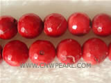 16" 12-13mm red face natural loose coral strand