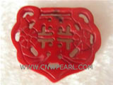 30-35mm red irregular natural coral pendant