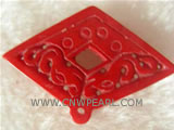 30-45mm red irregular shape natural coral pendant