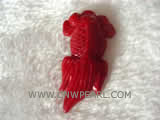 20-50mm red goldfish natural coral pendant