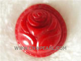 25mm red flower shape natural coral pendant
